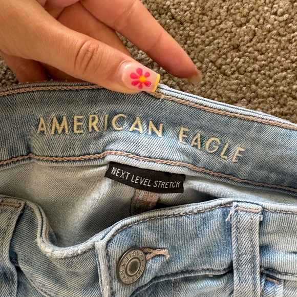 American Eagle Outfitters Blue Skinny Jeans Distressed Style - Picture 2 of 5